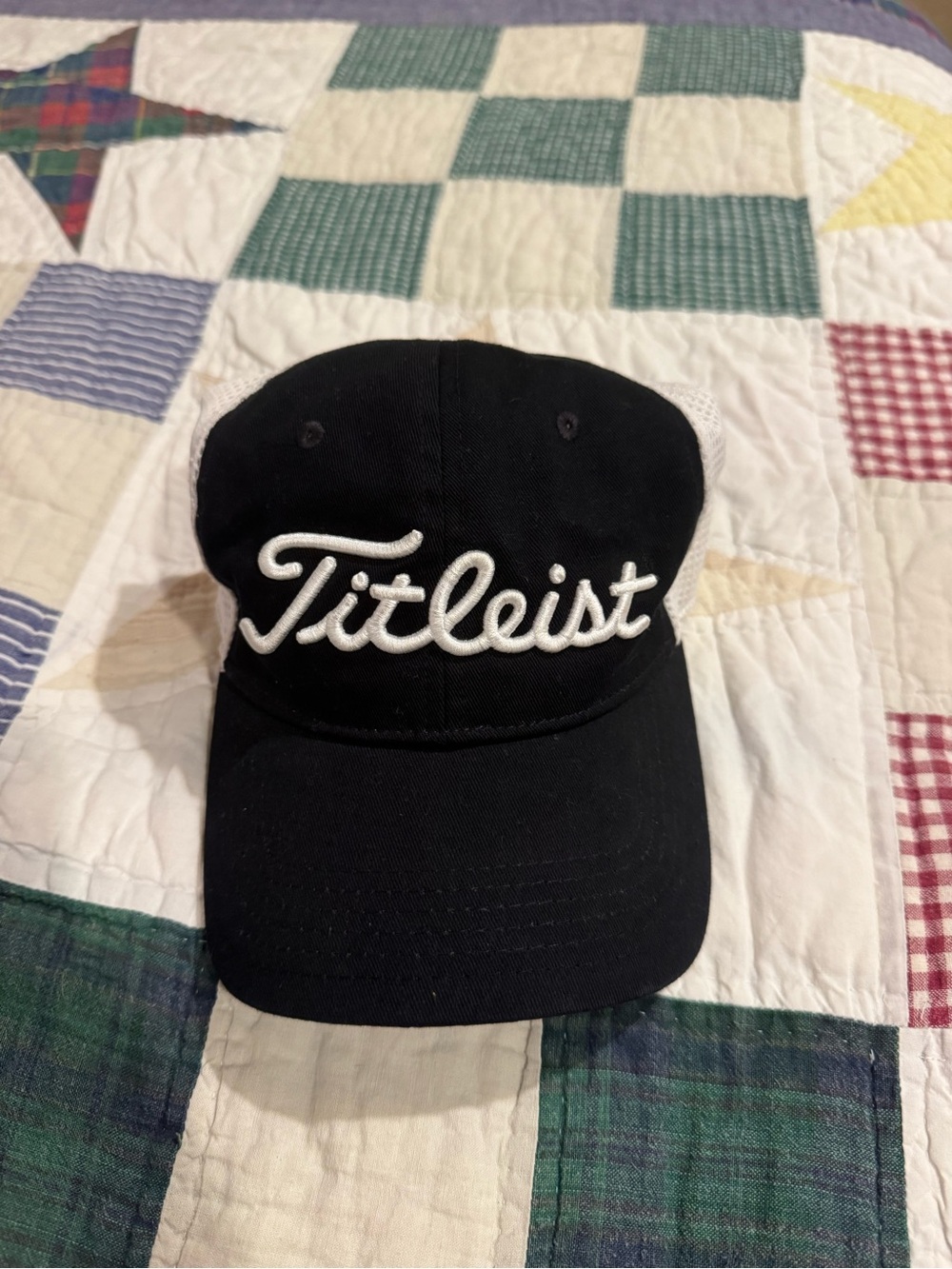 Titleist Black and White Script Logo Golf Hat